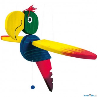 Dřevěné hračky - Závěsná hračka - Papoušek velký (Bino)