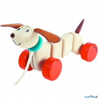 Dřevěné hračky - Tahací hračka - Šťastné štěně (PlanToys)