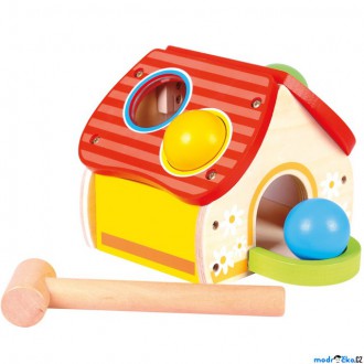 Dřevěné hračky - Zatloukačka - Domeček s koulemi (Bino)