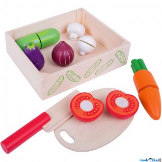 Dřevěné hračky - Krájení - Zelenina v krabičce (Bigjigs)
