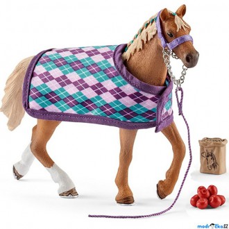 Ostatní hračky - Schleich - Kůň, Anglický plnokrevník s příslušenstvím