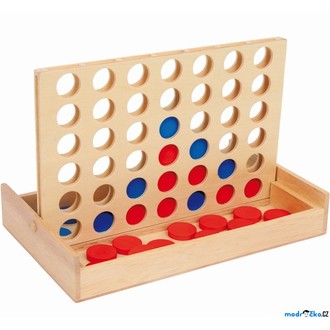 Dřevěné hračky - Společenská hra - Piškvorky, 4 v řadě menší (Legler)