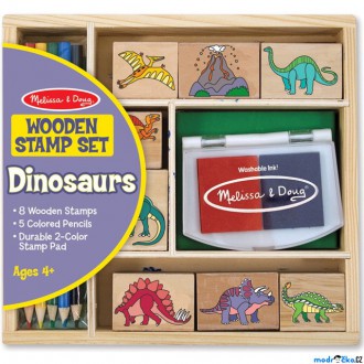Dřevěné hračky - Razítka dřevěná - Set dinosauři (M&D)