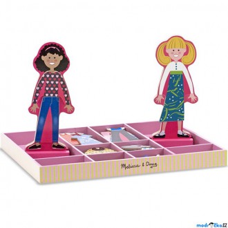 Puzzle a hlavolamy - Puzzle oblékání magnetické - Dívky Abby a Emma, 56ks (M&D)