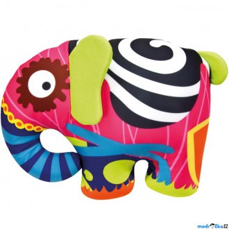 Ostatní hračky - Textilní hračka - Slon barevný 39cm (Bino)
