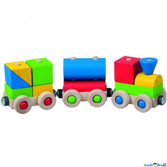 Dřevěné hračky - Vlak skládací - Veselý vláček (Detoa)