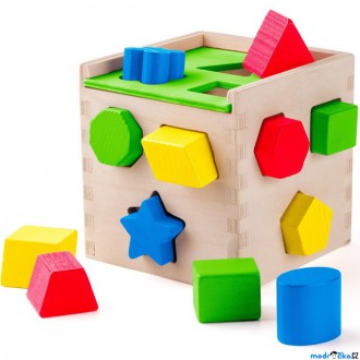 Dřevěné hračky - Vhazovačka - Vkládací krabička, Krychle (Woody)