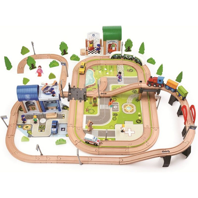 Vláčkodráha 2Kids Toys - Město a Vesnice, 200 dílů