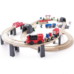 Vláčkodráha Woody - Moderní s elektrickou mašinkou, 80 dílů