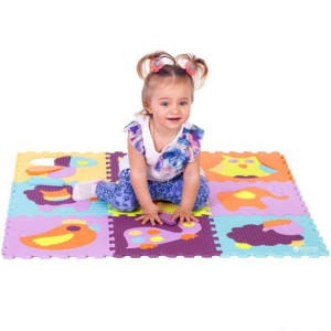 Puzzle pěnové - 30x30cm, 9ks, Zvířata