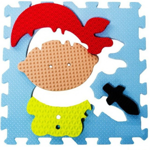 Puzzle pěnové - 30x30cm, 9ks, Pirát