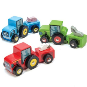 Auto - Traktor dřevěný barevný, 1ks (Le Toy Van)