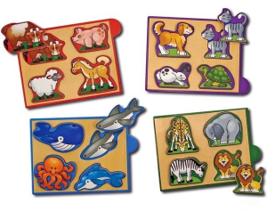 Puzzle pro nejmenší - Vkládačka mini, Zvířátka (M&D)