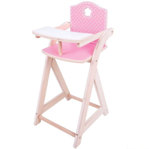 Židlička pro panenky - Dřevěná krmící (Bigjigs)