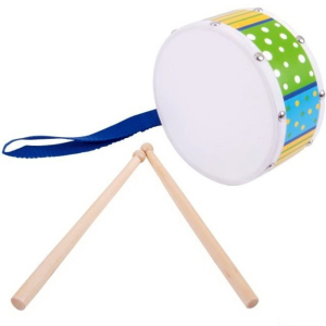 Hudba - Bubínek, S paličkami, Modrý (Bigjigs)