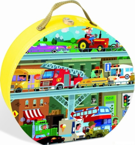 Puzzle z kartónu - Dopravní prostředky, 100 dílků (Janod)