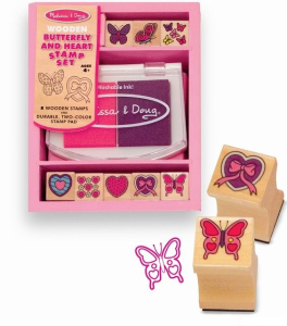 Razítka dřevěná - Motýl a srdce (M&D)