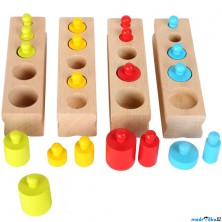 Montessori - Závaží dřevěná barevná vkládací (Small foot)