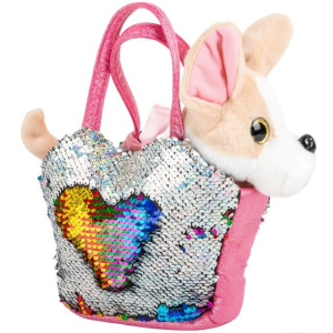 Kabelka se zvířátkem - Plyšový pejsek ve flitrové tašce (Small foot)