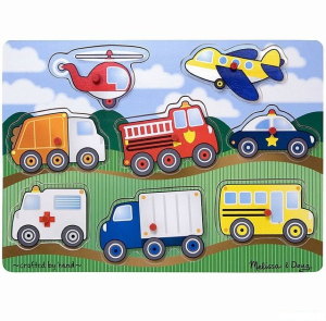 Puzzle vkládací - Dopravní prostředky, 8ks (M&D)