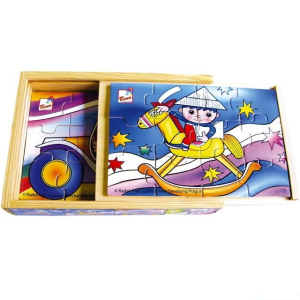 Puzzle dřevěné - V krabičce, Večerníček, 48ks (Bino)