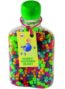 Navlékací perle - Hobby dřevěné barevné (Detoa)