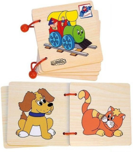 První knížka - Mašinka, 4 dřevěné listy (Woody)