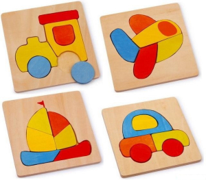 Puzzle v rámečku - Dopravní prostředky, set 4 obrázků (Legler)