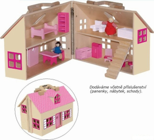 Domeček pro panenky - Domeček v kufříku (Woody)