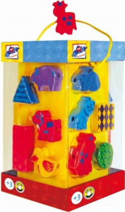 Navlékání tvarů - Maxikorále zvířátek a tvarů, 33ks (Woody)