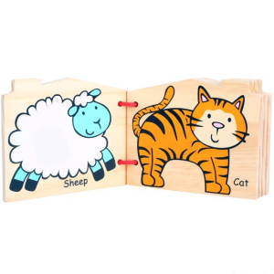 První knížka - Zvířátka, 5 dřevěných listů (Legler)