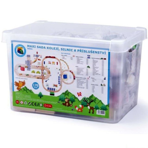 Vláčkodráha Woody - MAXI sada kolejí, silnic a příslušenství, 176ks