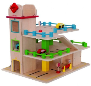 Garáž dřevěná - Třípodlažní s výtahem, hranatá (Woody)