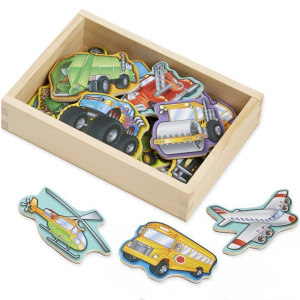 Magnetky - Dopravní prostředky dřevěné, 20ks (M&D)