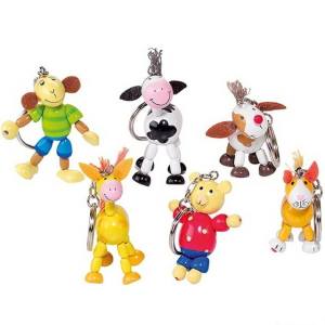 Přívěšek na klíče - Dřevěná zvířátka, 1ks (Goki)