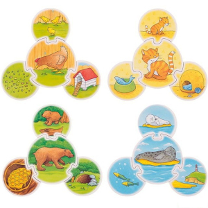 Puzzle výukové - Přiřazovací hra zvířátka (Goki)