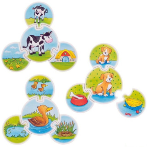 Puzzle výukové - Přiřazovací hra zvířátka (Goki)