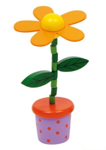 Mačkací figurka - Kytka velká, Žlutá (Legler)