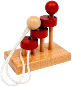 Hlavolam dřevěný - Provázkový, Schody (Legler)