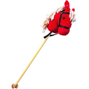 Koňská hlava na tyči - Červený manšester se zvuky (Bino)