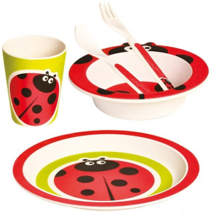 Dětské nádobí z bambusu - Set 5 dílů, Beruška (Mertens)