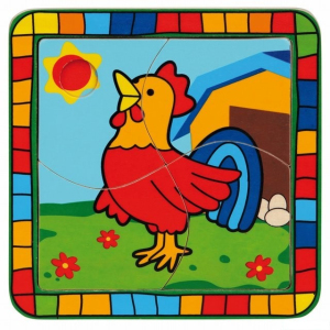 Puzzle pro nejmenší - Na desce, Kohout (Bino)