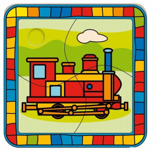 Puzzle pro nejmenší - Na desce, Lokomotiva (Bino)