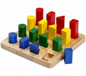 Vkládačka - Barevné kostky velké na desce (Voila)