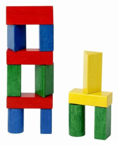 Vkládačka - Barevné kostky velké na desce (Voila)