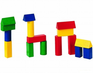 Vkládačka - Barevné kostky velké na desce (Voila)