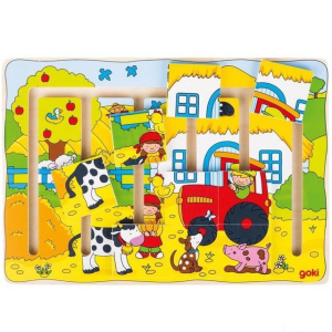 Motorický labyrint - Puzzle, Na farmě (Goki)