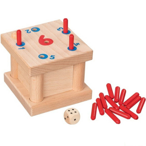 Společenská hra - Šťastná šestka, kostka dřevěná (Goki)