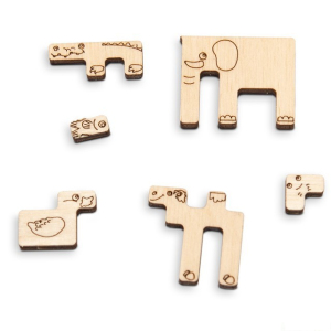 Hlavolam dřevěný - Cestovní mini hra, ZOO puzzle (Wooden City)