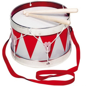 Hudba - Bubínek plechový, Červený, 22cm (Goki)